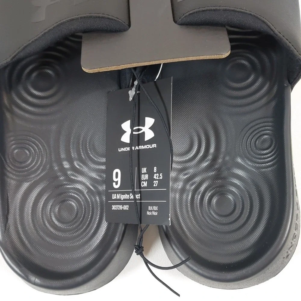 Under‎ Armour Men's UA Ignite Select Slides - Black / Black- Size 9 *NEW w/ Tag*